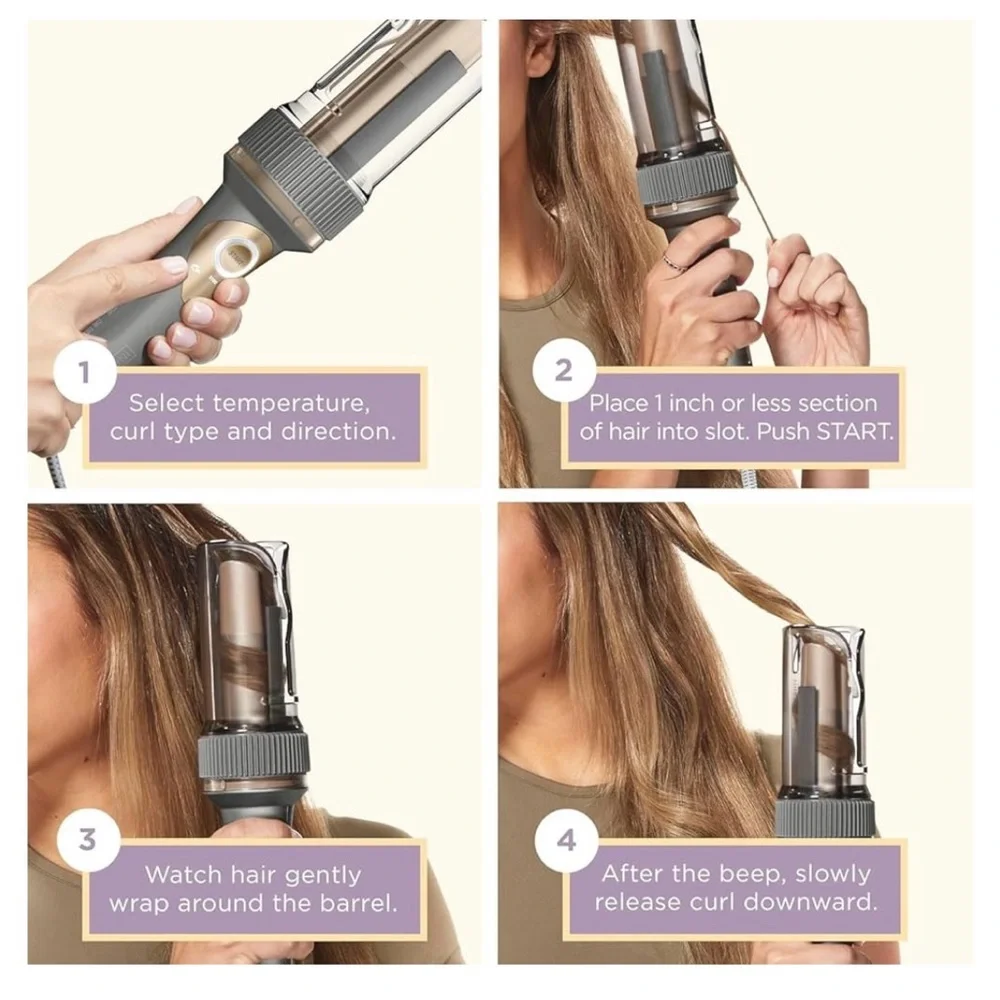 InfinitiPRO by Conair Curl Secret Ceramic Auto Curler - Gray & Gold - Picture 6 of 8
